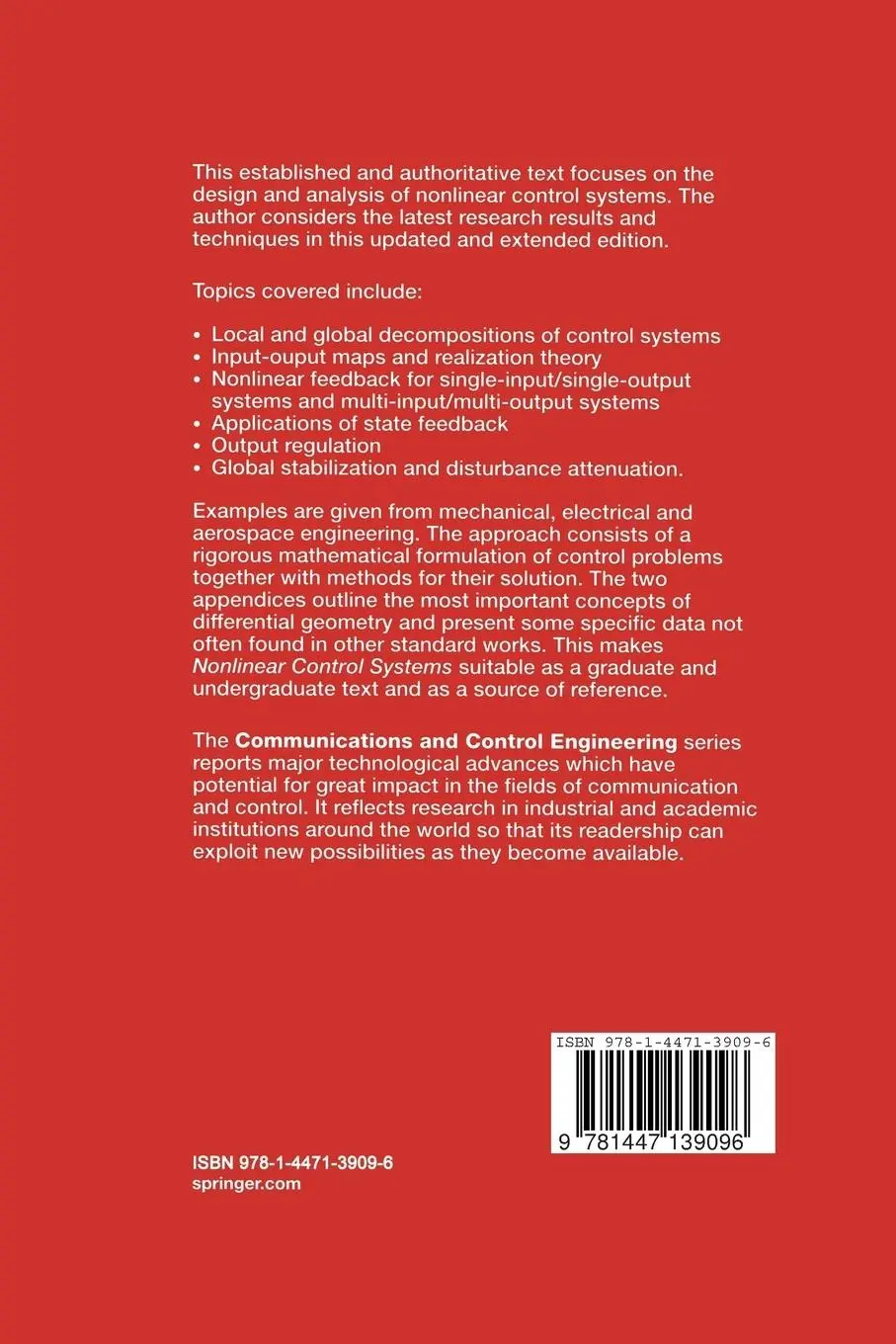 Rückseite: 9781447139096 | Nonlinear Control Systems | Alberto Isidori | Taschenbuch | xv | 2013