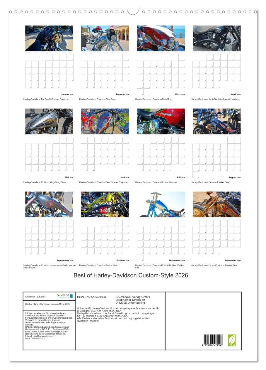 Bild: 9783516479096 | Best of Harley-Davidson Custom-Style 2026 (Wandkalender 2026 DIN A2...