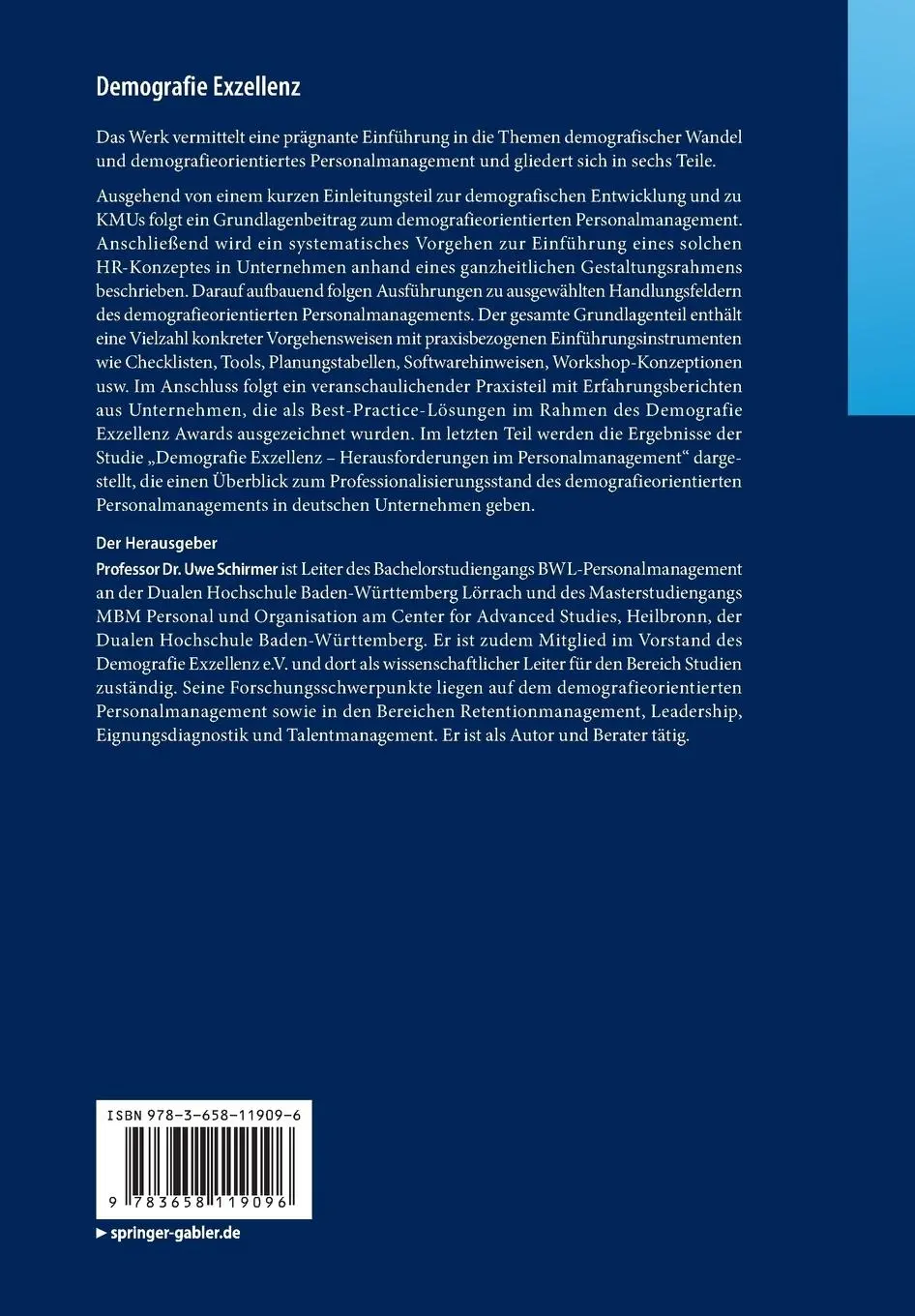 Rückseite: 9783658119096 | Demografie Exzellenz | Uwe Schirmer | Taschenbuch | xii | Deutsch