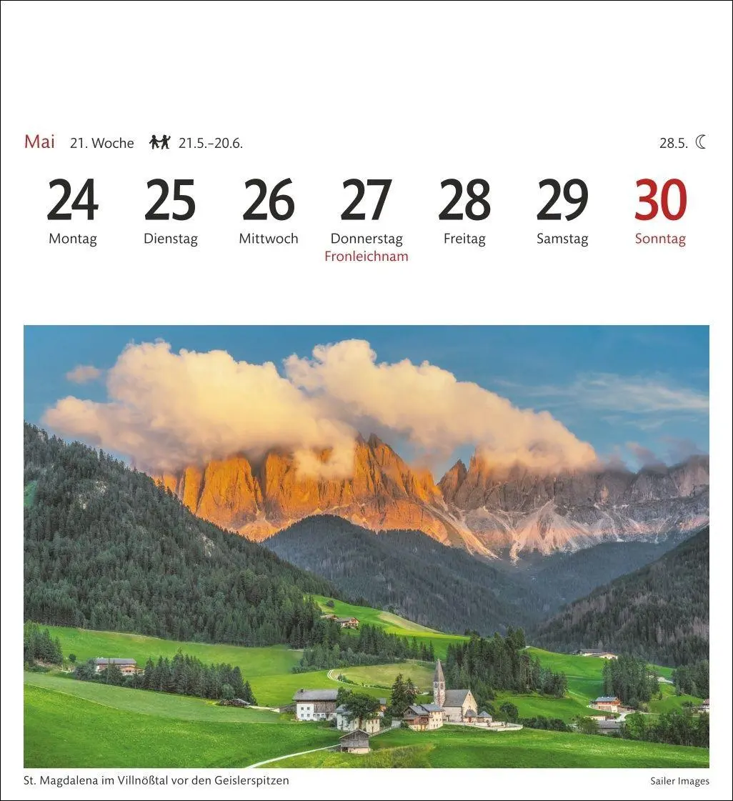 Bild: 9783840039096 | Südtirol Sehnsuchtskalender 2027 - Wochenkalender mit 53 Postkarten