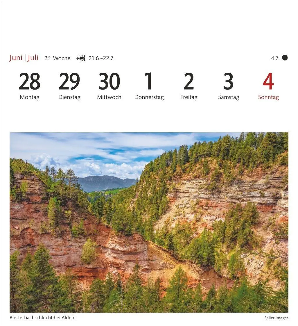 Bild: 9783840039096 | Südtirol Sehnsuchtskalender 2027 - Wochenkalender mit 53 Postkarten