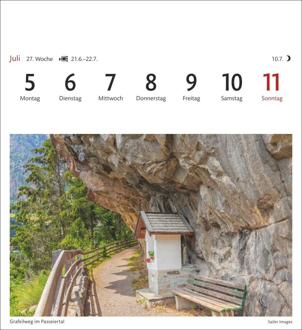 Bild: 9783840039096 | Südtirol Sehnsuchtskalender 2027 - Wochenkalender mit 53 Postkarten