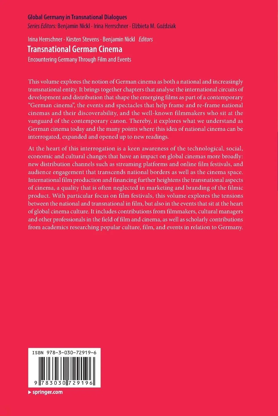 Rückseite: 9783030729196 | Transnational German Cinema | Irina Herrschner (u. a.) | Taschenbuch