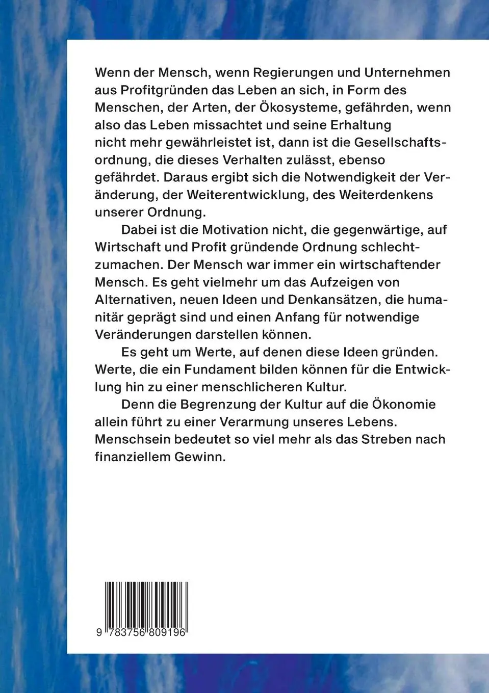 Rückseite: 9783756809196 | Schaffen wir eine neue Kultur | Weil Menschsein mehr ist als Ökonomie