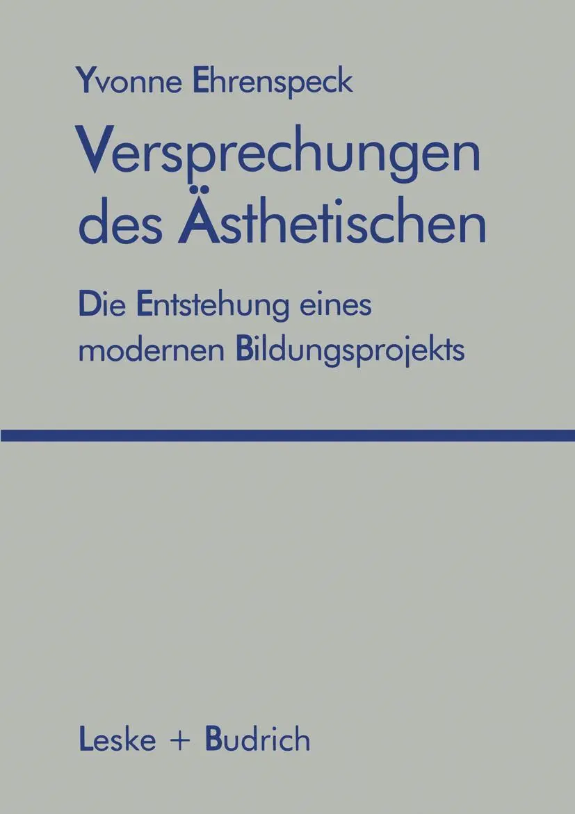 Cover: 9783810019196 | Versprechungen des Ästhetischen | Yvonne Ehrenspeck | Taschenbuch