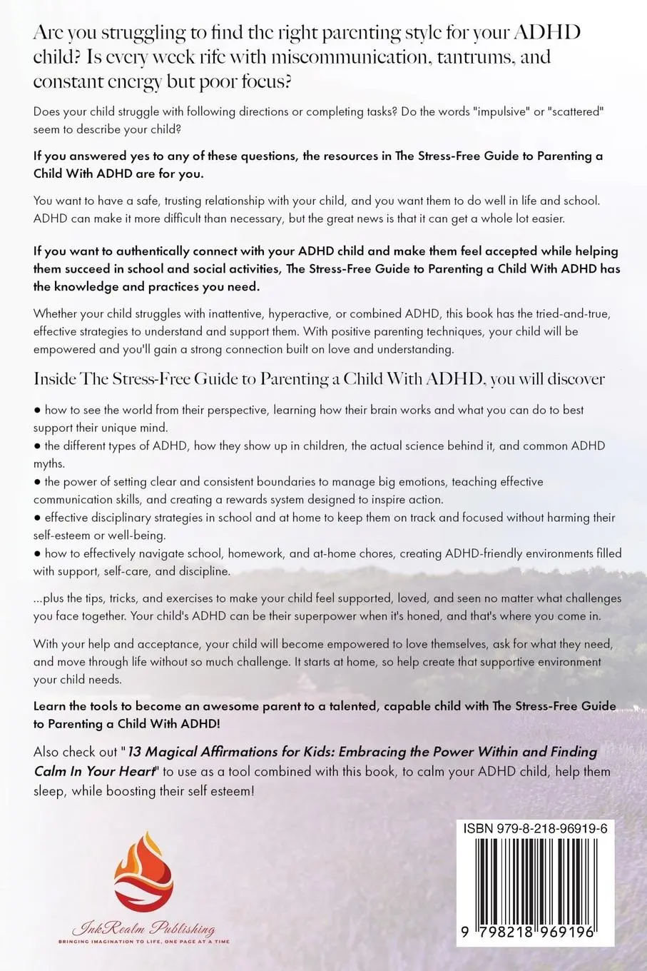 Rückseite: 9798218969196 | The Stress-Free Guide to Parenting a Child With ADHD | Regina Michaels