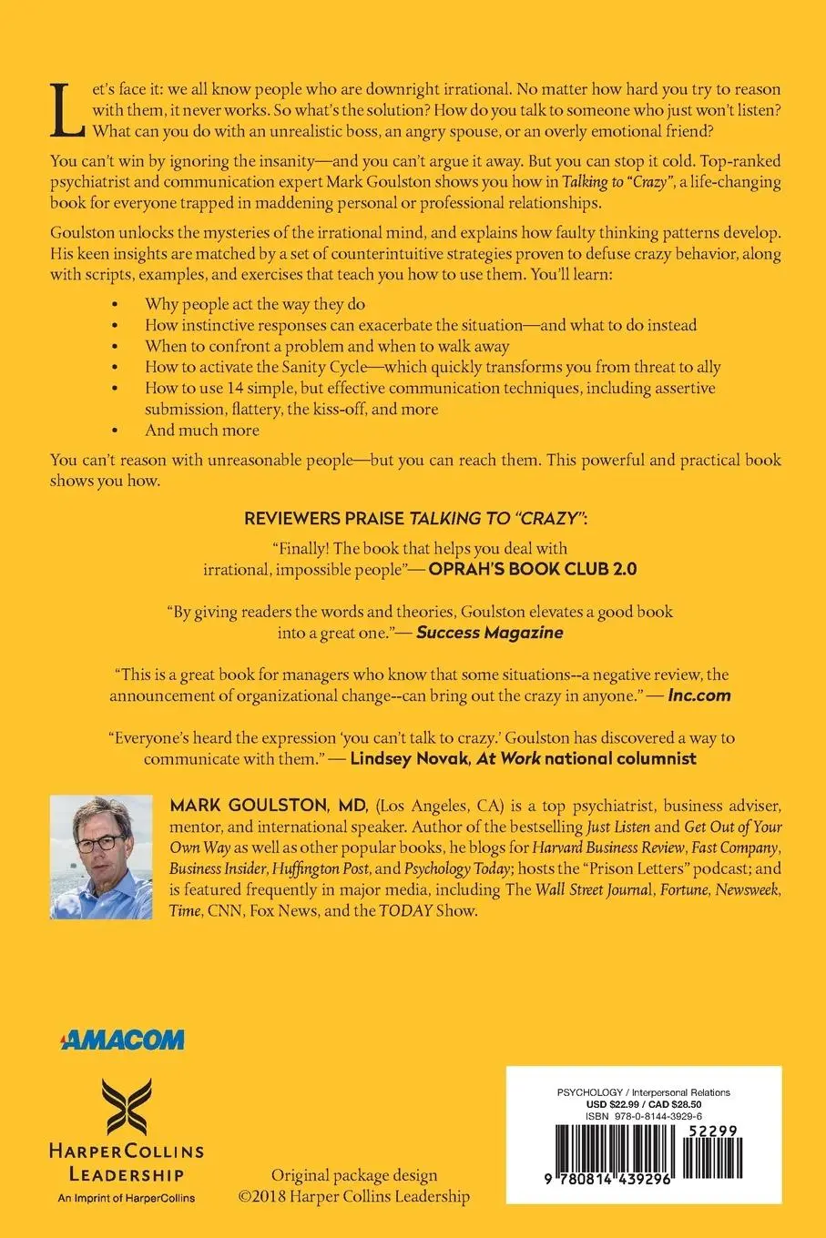 Rückseite: 9780814439296 | Talking to 'Crazy' | Mark Goulston | Taschenbuch | Englisch | 2018