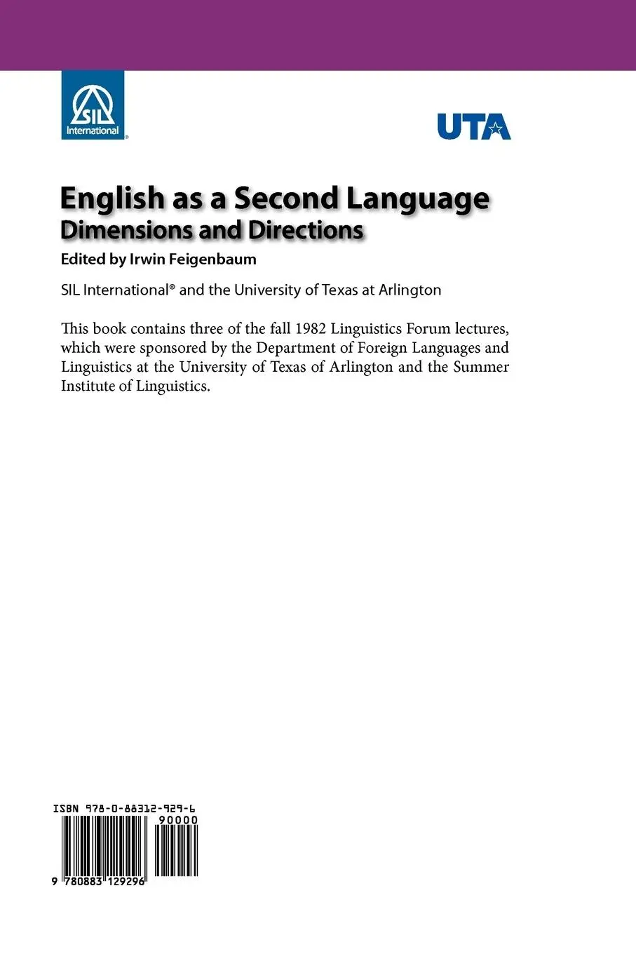 Rückseite: 9780883129296 | English as a Second Language | Dimensions and Directions | Feigenbaum