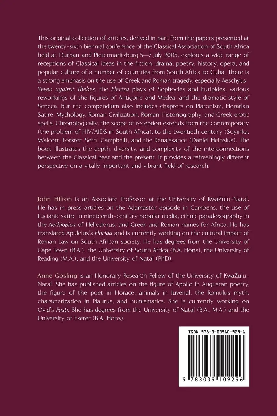 Rückseite: 9783039109296 | Alma Parens Originalis? | Anne Gosling (u. a.) | Taschenbuch | 2007