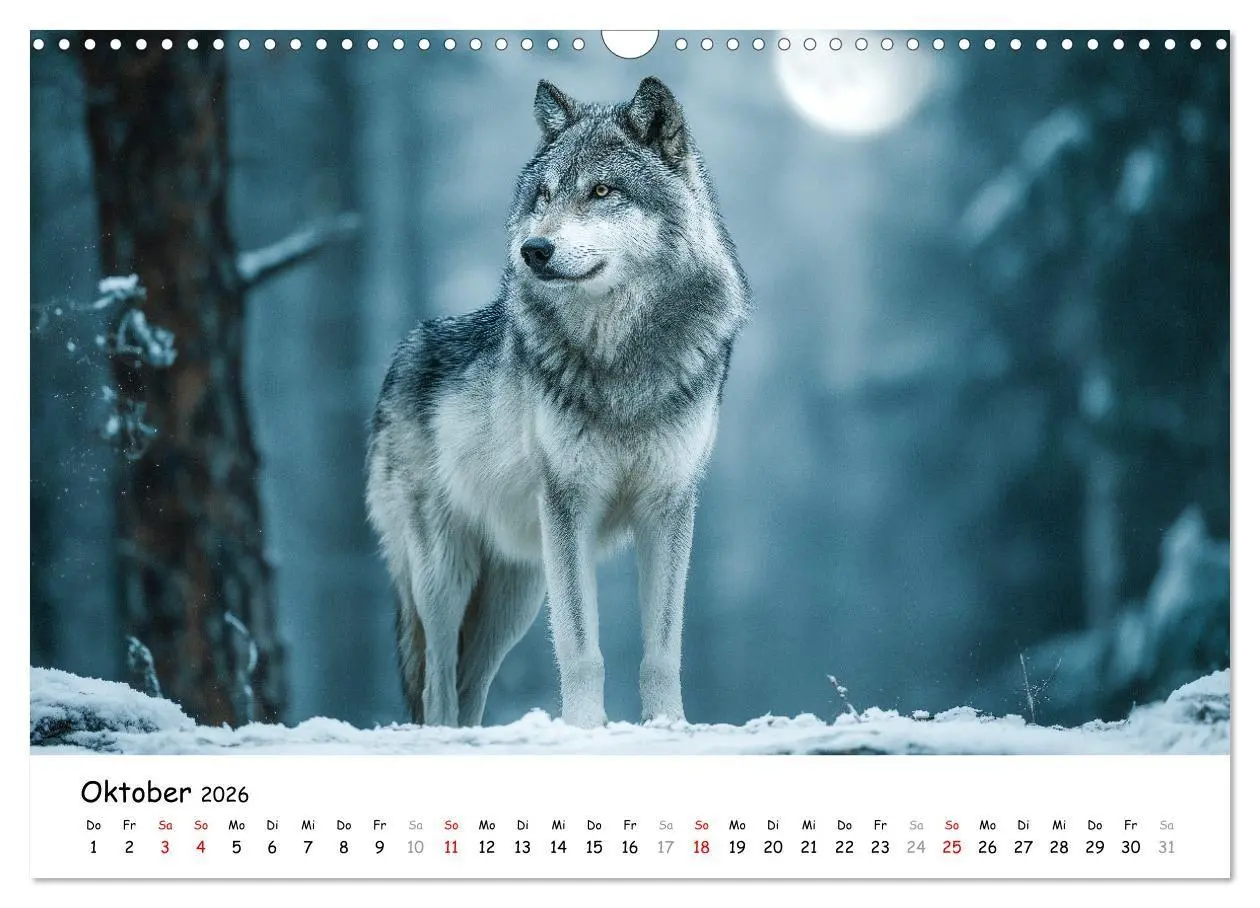 Bild: 9783516699296 | Wölfe im Mondlicht - Ruf der Wildnis (Wandkalender 2026 DIN A3...