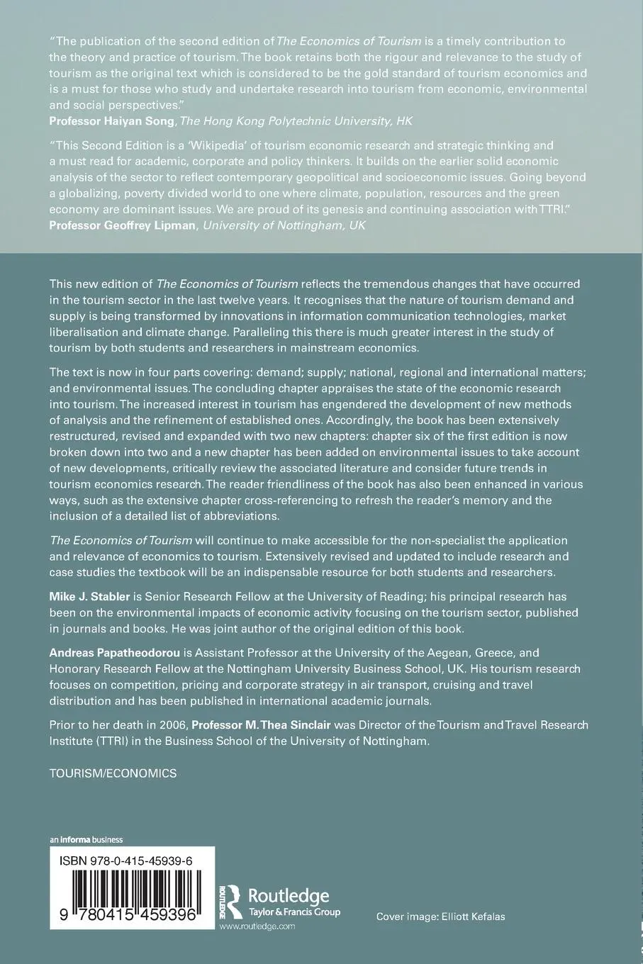 Rückseite: 9780415459396 | The Economics of Tourism | Mike J. Stabler (u. a.) | Taschenbuch