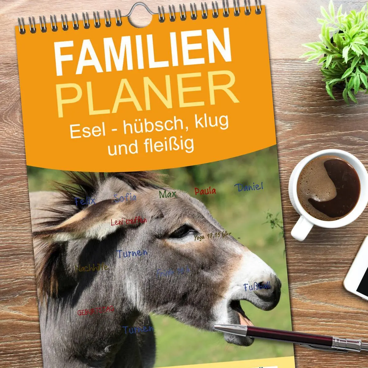 Bild: 9783516519396 | Familienplaner 2026 - Esel - hübsch, klug und fleißig mit 5 Spalten...