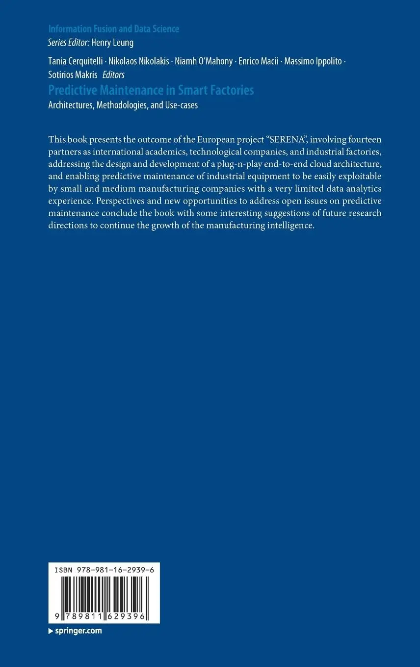 Rückseite: 9789811629396 | Predictive Maintenance in Smart Factories | Tania Cerquitelli (u. a.)