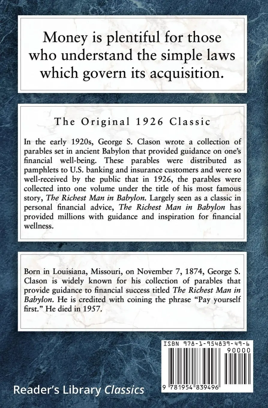 Rückseite: 9781954839496 | The Richest Man in Babylon - The Original 1926 Classic (Reader's...