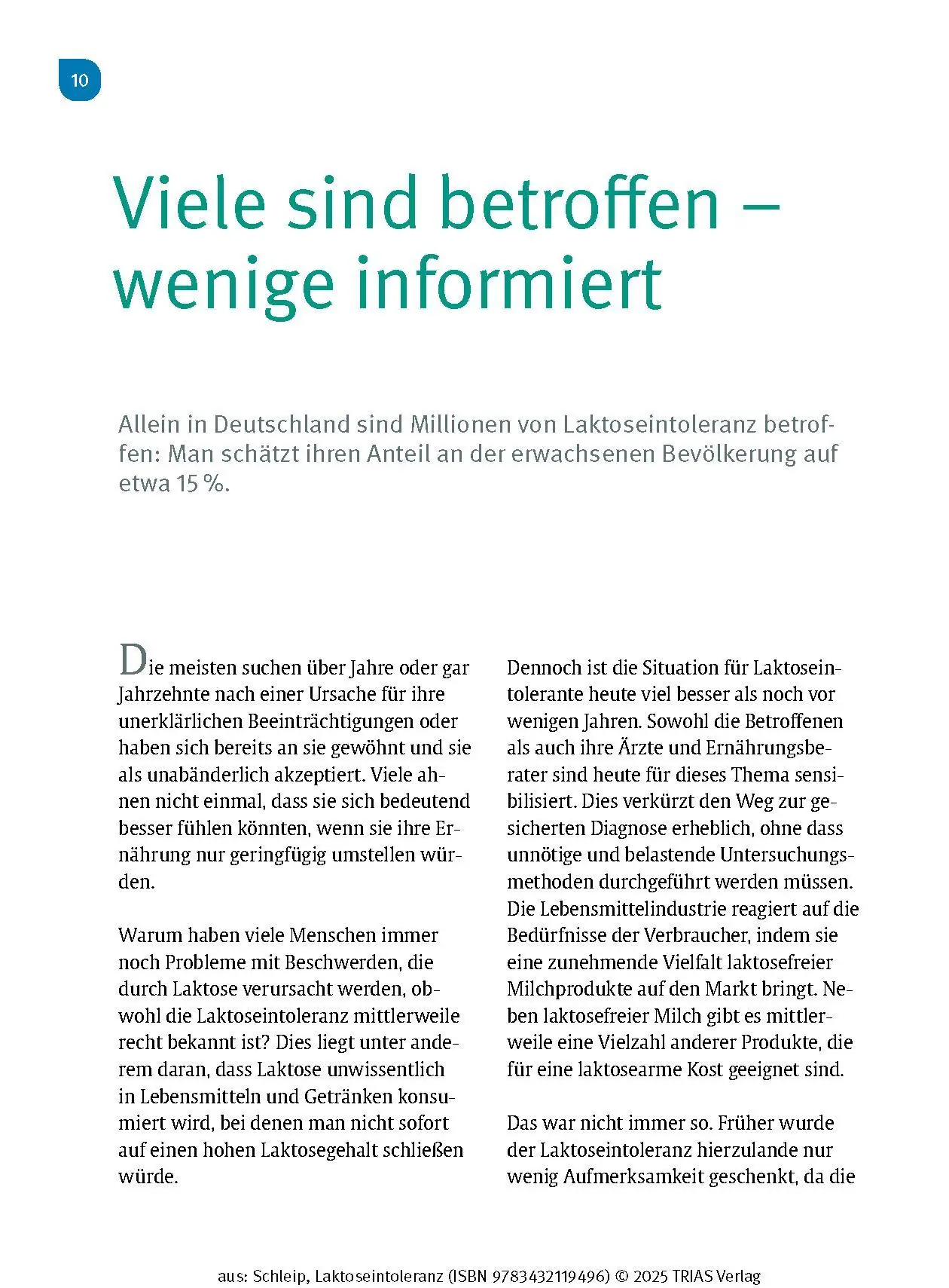 Bild: 9783432119496 | Laktose-Intoleranz | Thilo Schleip | Taschenbuch | 144 S. | Deutsch