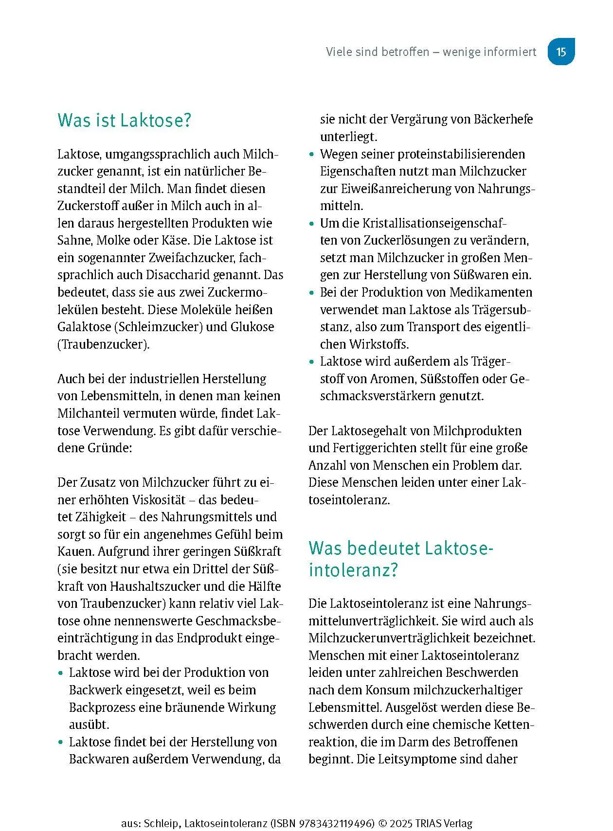Bild: 9783432119496 | Laktose-Intoleranz | Thilo Schleip | Taschenbuch | 144 S. | Deutsch