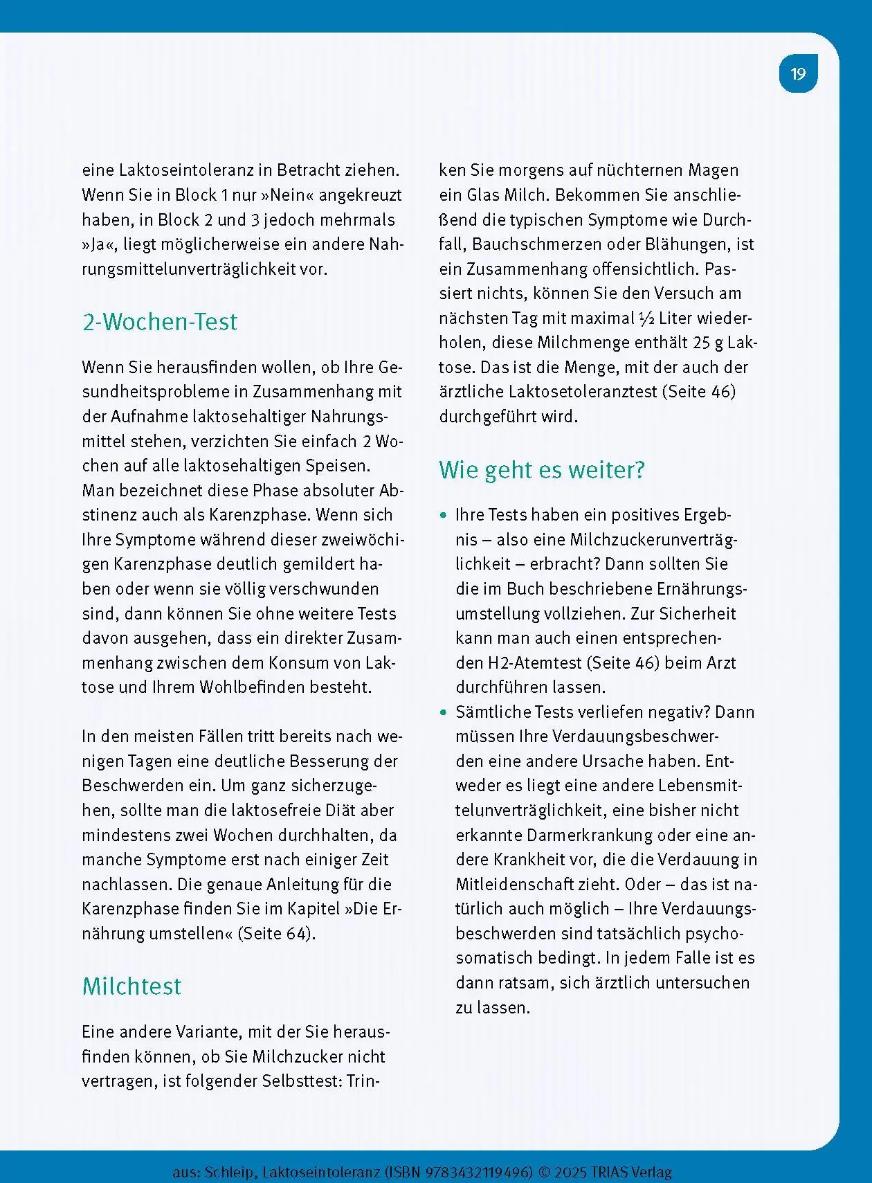 Bild: 9783432119496 | Laktose-Intoleranz | Thilo Schleip | Taschenbuch | 144 S. | Deutsch