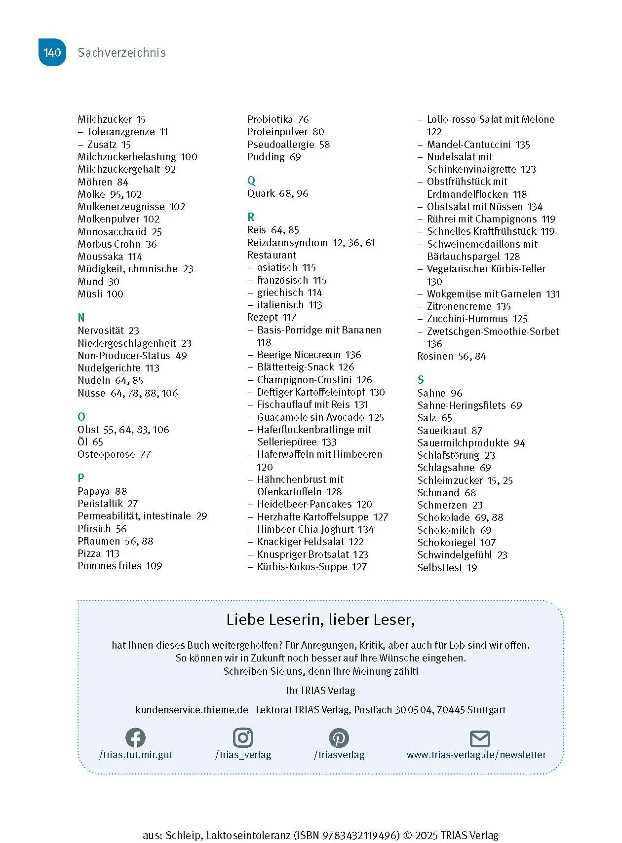 Bild: 9783432119496 | Laktose-Intoleranz | Thilo Schleip | Taschenbuch | 144 S. | Deutsch