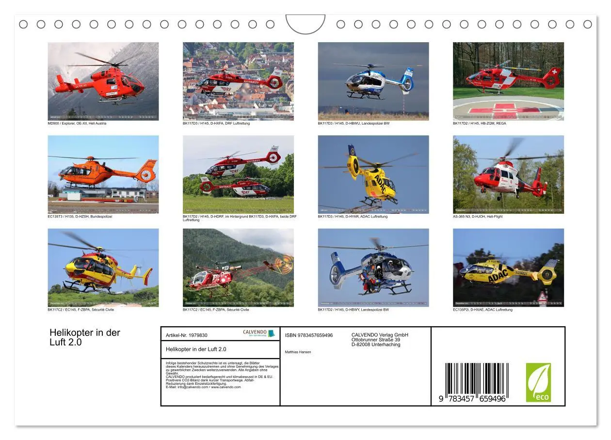 Bild: 9783457659496 | Helikopter in der Luft 2.0 (Wandkalender 2026 DIN A4 quer),...
