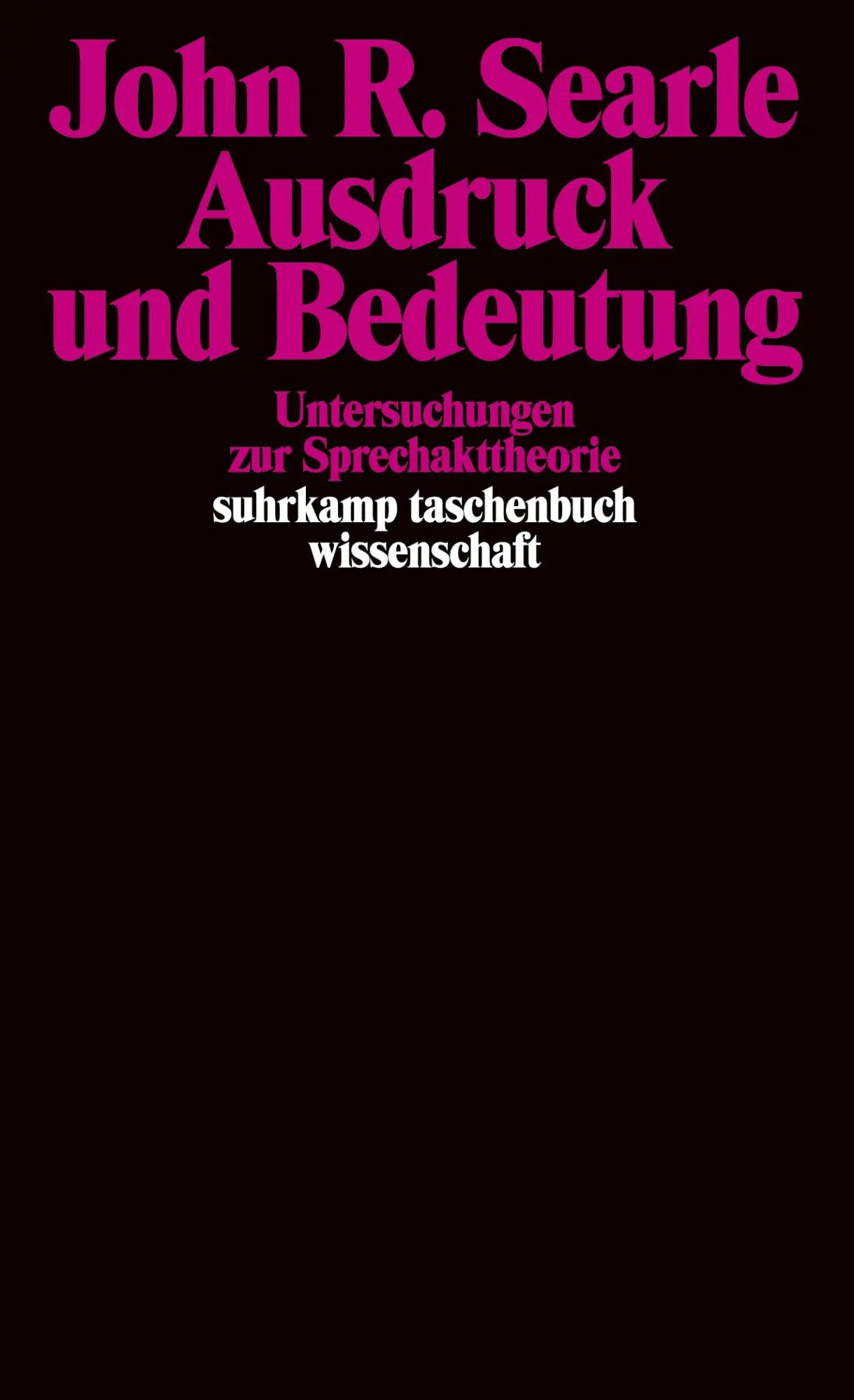 Cover: 9783518279496 | Ausdruck und Bedeutung | Untersuchungen zur Sprechakttheorie | Searle