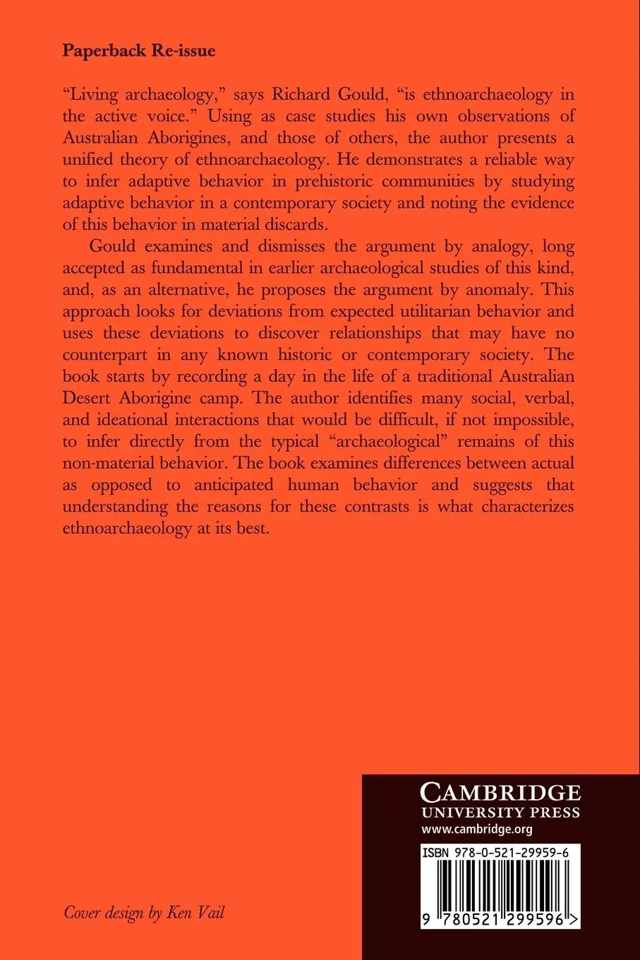 Rückseite: 9780521299596 | Living Archaeology | Gould (u. a.) | Taschenbuch | Englisch | 2009