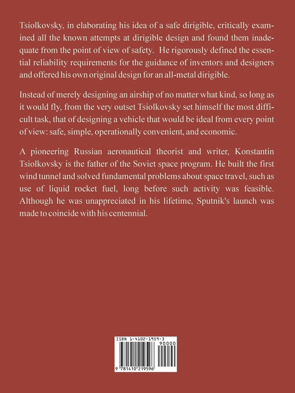 Rückseite: 9781410219596 | Dirigibles | Konstantin E. Tsiolkovsky | Taschenbuch | Englisch | 2005