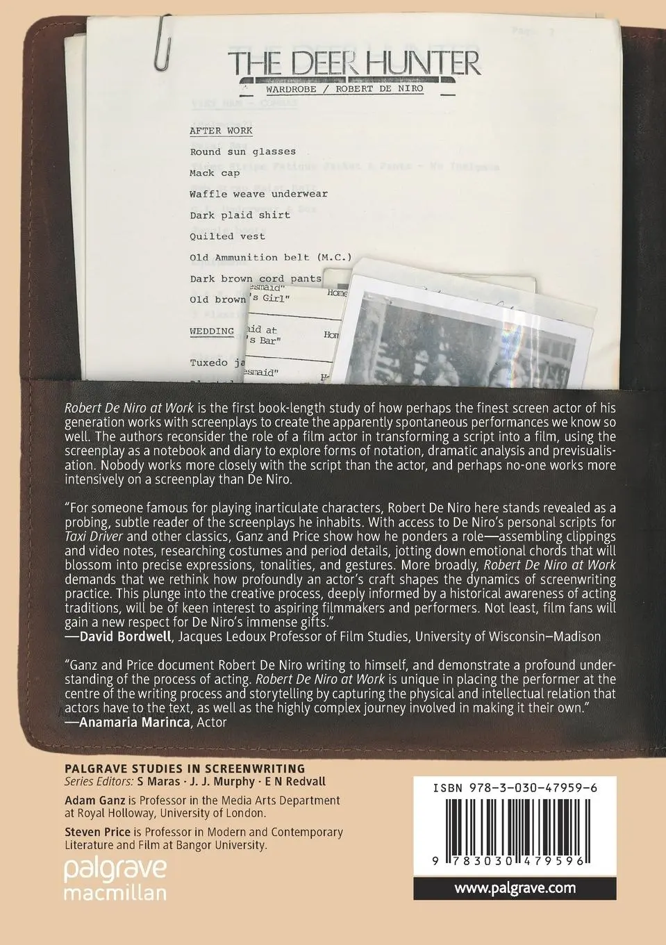 Rückseite: 9783030479596 | Robert De Niro at Work | From Screenplay to Screen Performance | Buch