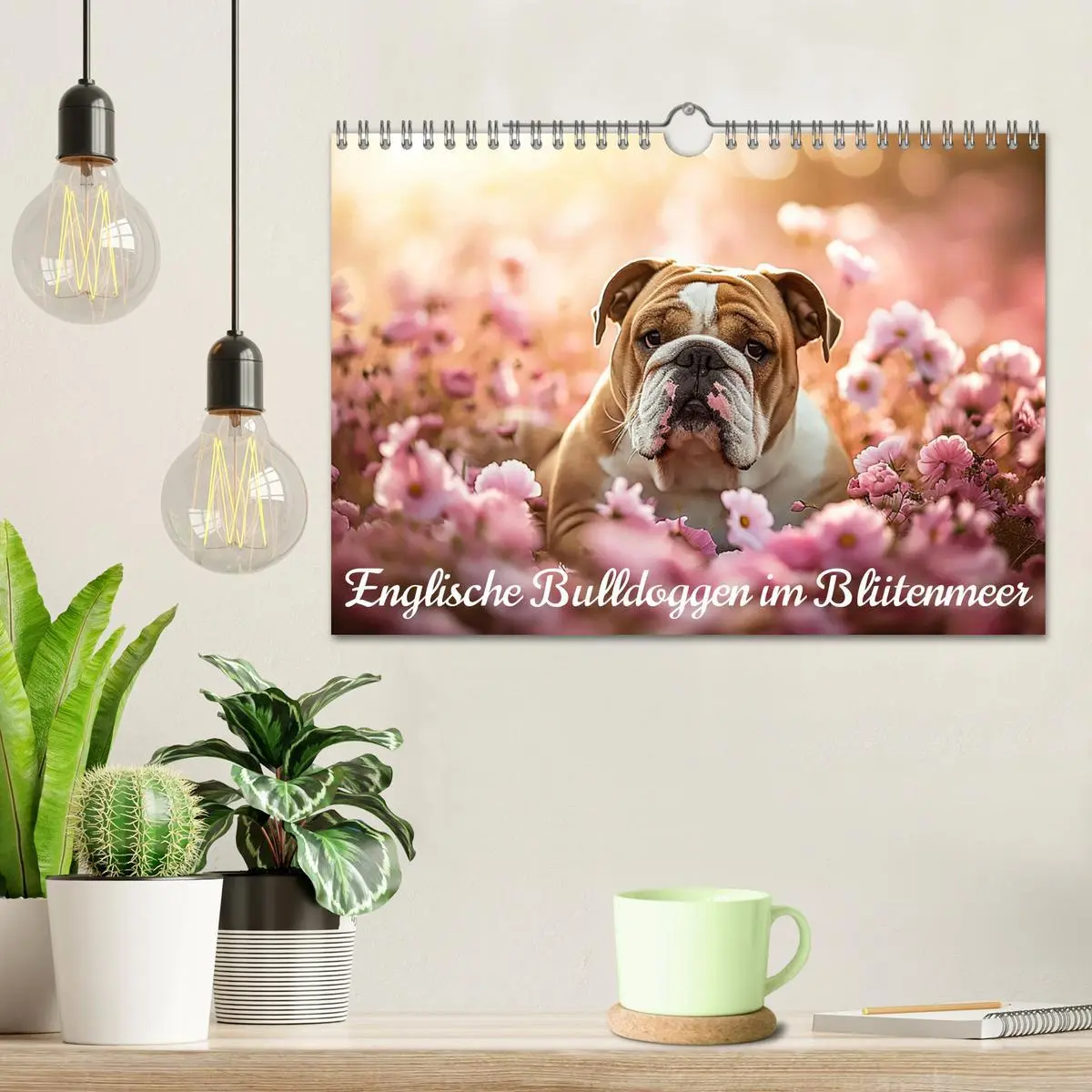 Bild: 9783457339596 | Englische Bulldoggen im Blütenmeer (Wandkalender 2026 DIN A4 quer),...