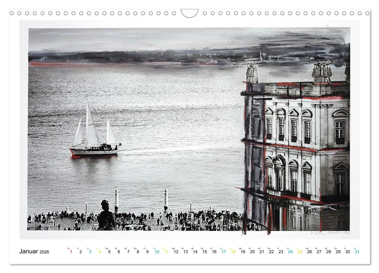 Bild: 9783457579596 | Lissabon One Day (Wandkalender 2026 DIN A3 quer), CALVENDO...