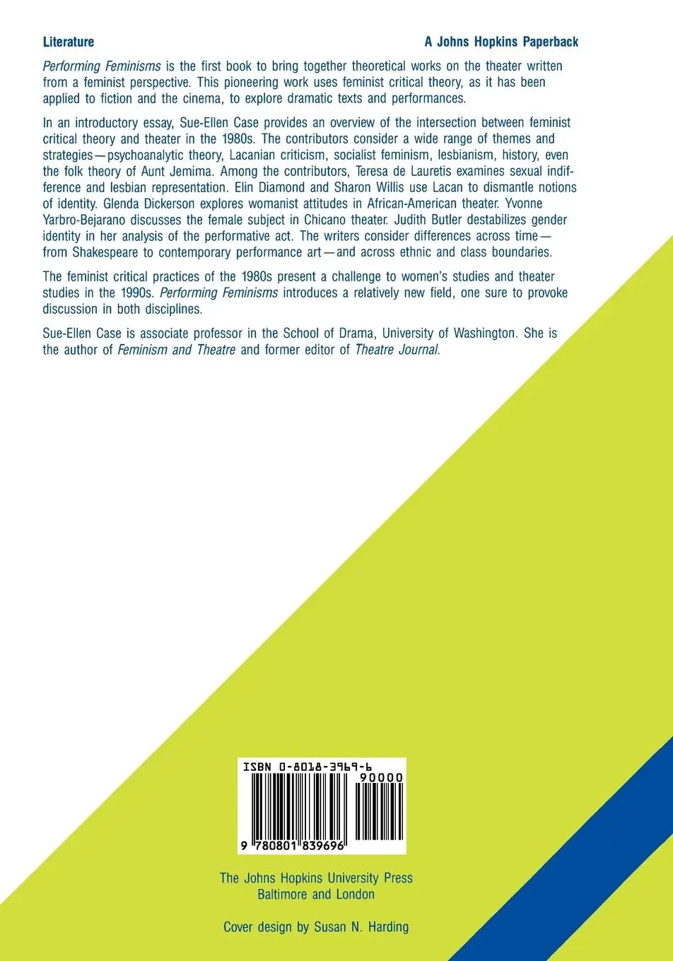 Rückseite: 9780801839696 | Performing Feminisms | Feminist Critical Theory and Theatre | Case