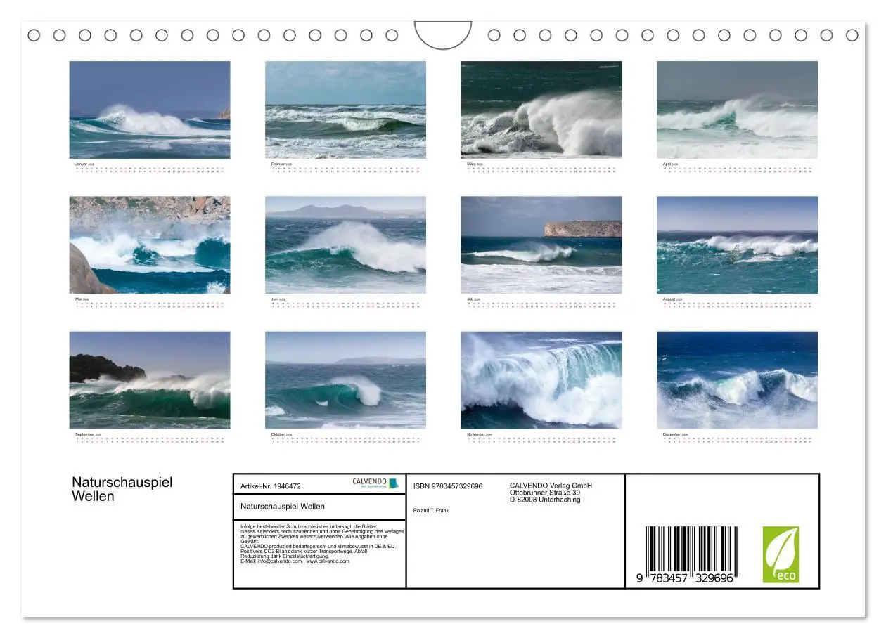 Bild: 9783457329696 | Naturschauspiel Wellen (Wandkalender 2026 DIN A4 quer), CALVENDO...