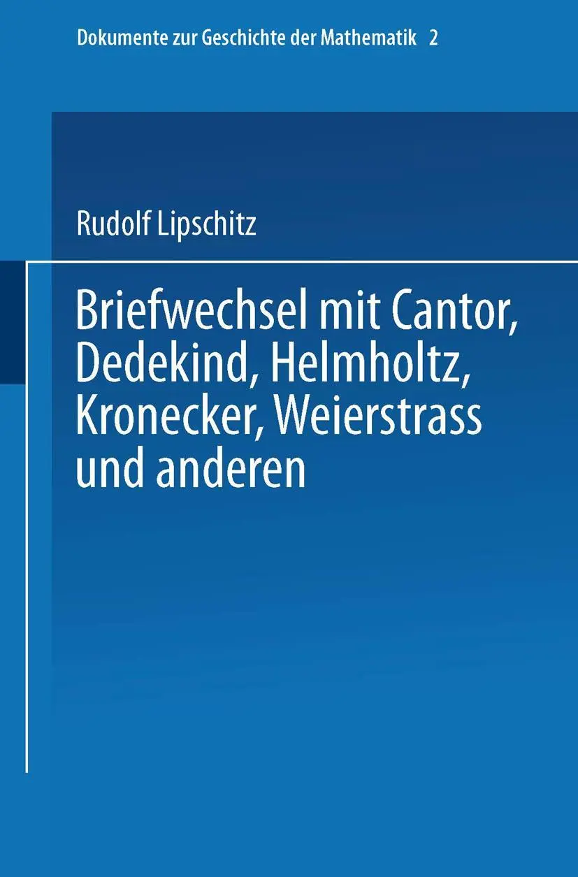Cover: 9783528089696 | Briefwechsel mit Cantor, Dedekind, Helmholtz, Kronecker,...