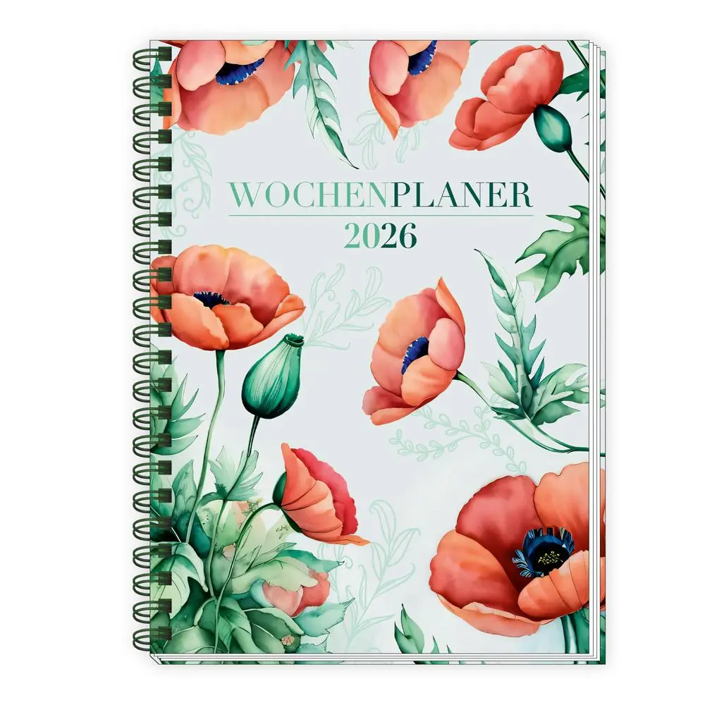 Cover: 4251901509796 | Trötsch Wochenplaner A5 mit Wire-O Blumen 2026 | Taschenkalender | KG