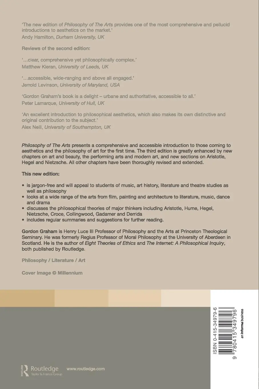 Rückseite: 9780415349796 | Philosophy of the Arts | An Introduction to Aesthetics | Gordon Graham