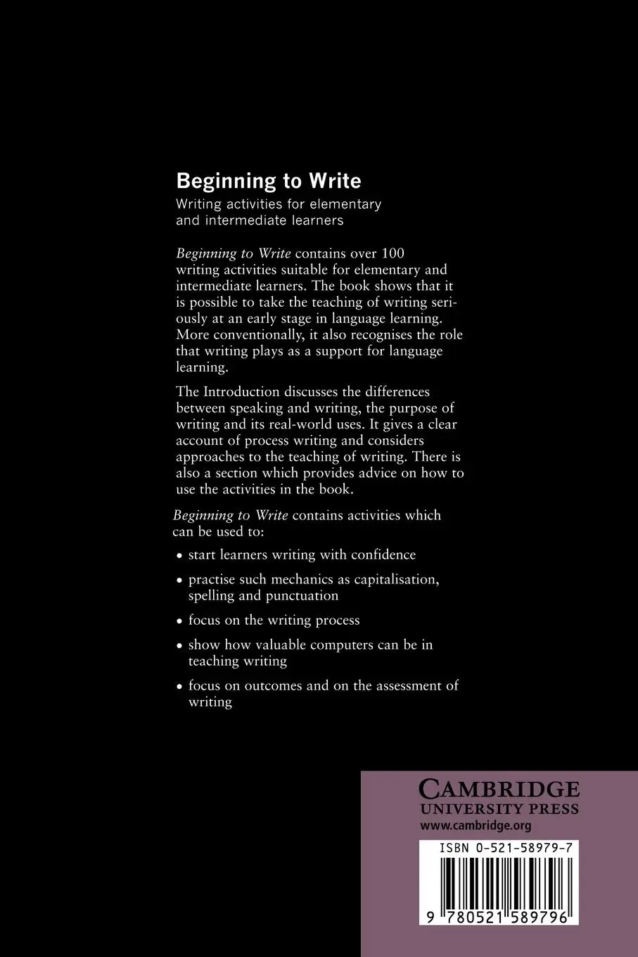 Rückseite: 9780521589796 | Beginning to Write | Arthur Brookes (u. a.) | Taschenbuch | Englisch