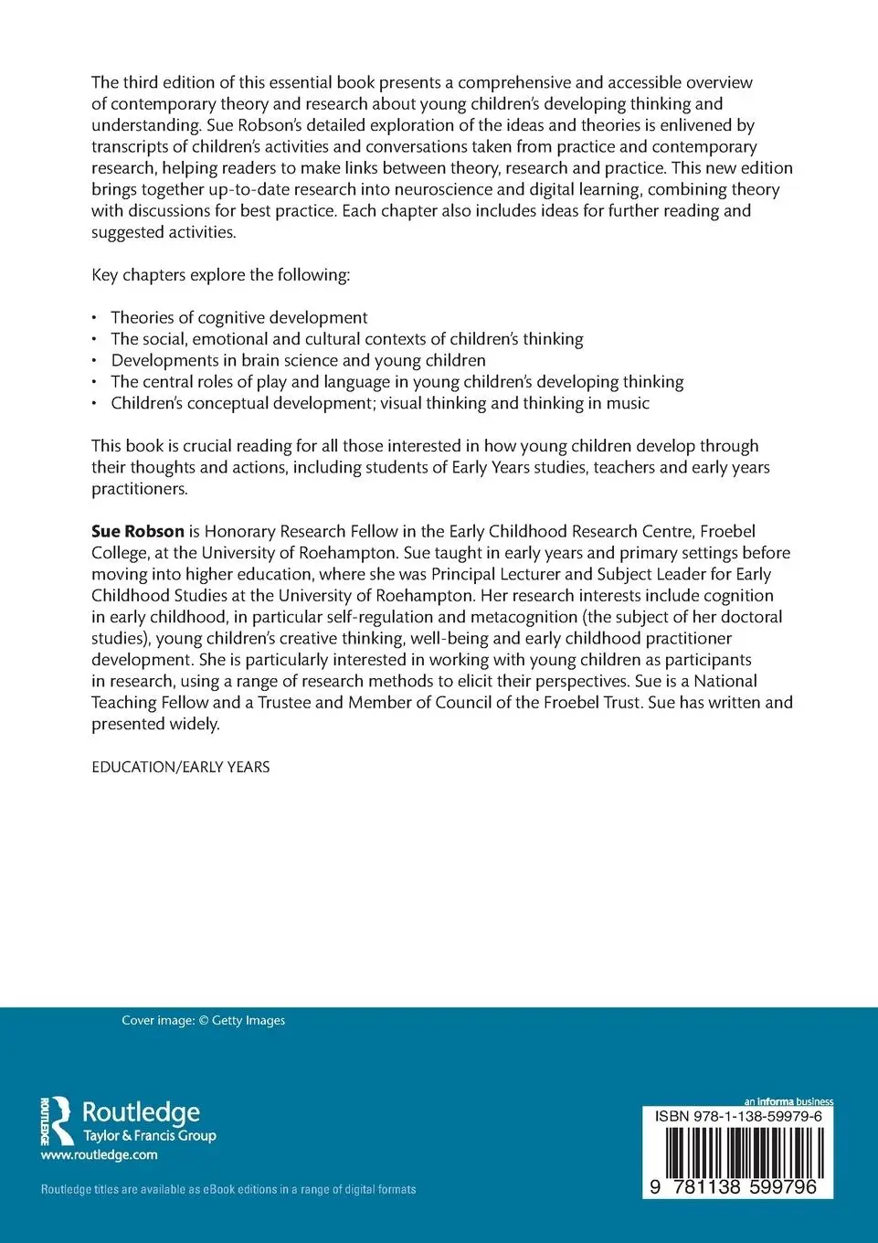 Rückseite: 9781138599796 | Developing Thinking and Understanding in Young Children | Sue Robson