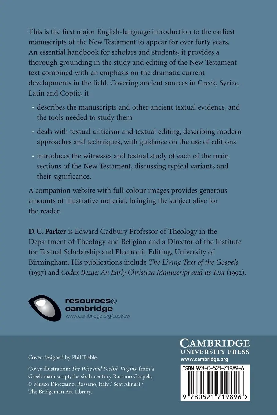 Rückseite: 9780521719896 | An Introduction to the New Testament Manuscripts and Their Texts