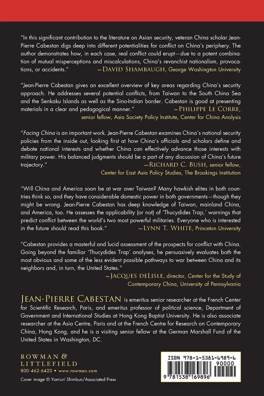 Rückseite: 9781538169896 | Facing China | The Prospect for War and Peace | Jean-Pierre Cabestan