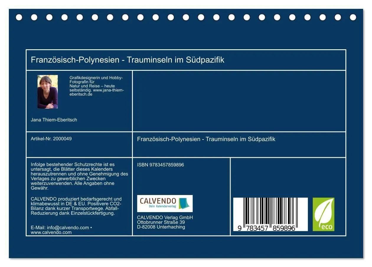 Bild: 9783457859896 | Französisch-Polynesien - Trauminseln im Südpazifik (Tischkalender...
