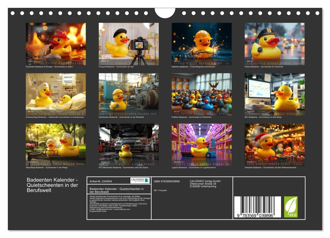 Bild: 9783569039896 | Badeenten Kalender - Quietscheenten in der Berufswelt (Wandkalender...