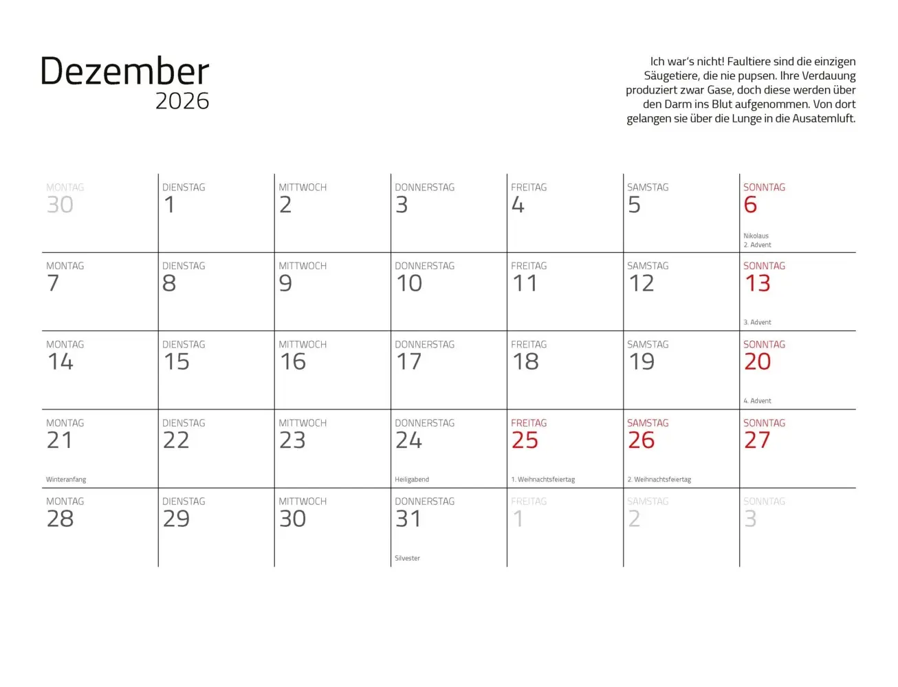 Bild: 9783966649896 | Faultiere Kalender 2026 Wandkalender | Kalender | Deutsch | 2026