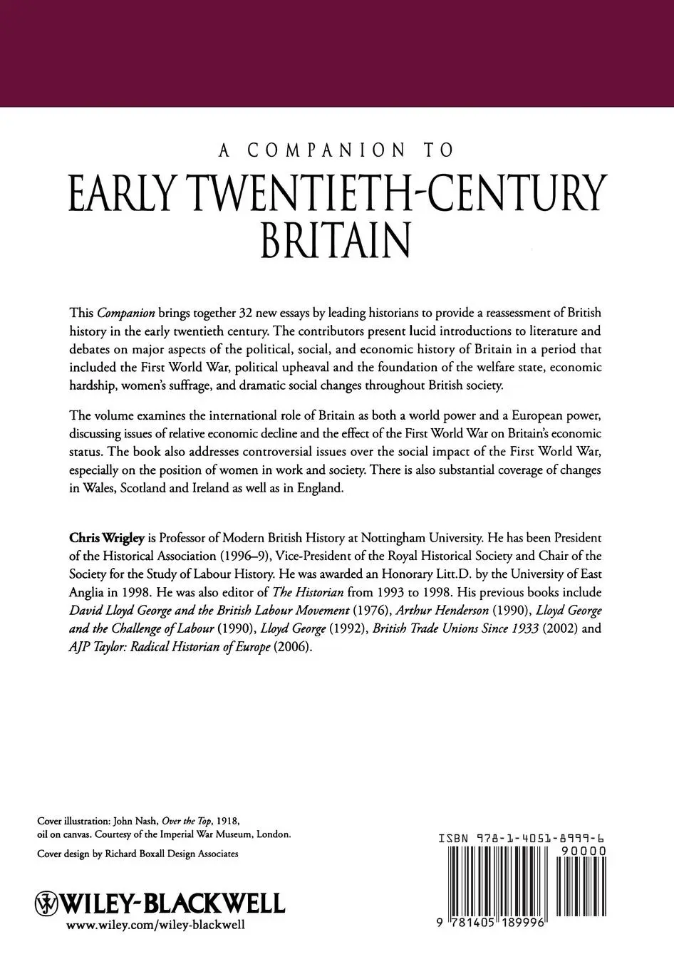 Rückseite: 9781405189996 | Companion Early Twentieth-Century | Chris Wrigley | Taschenbuch | 2009