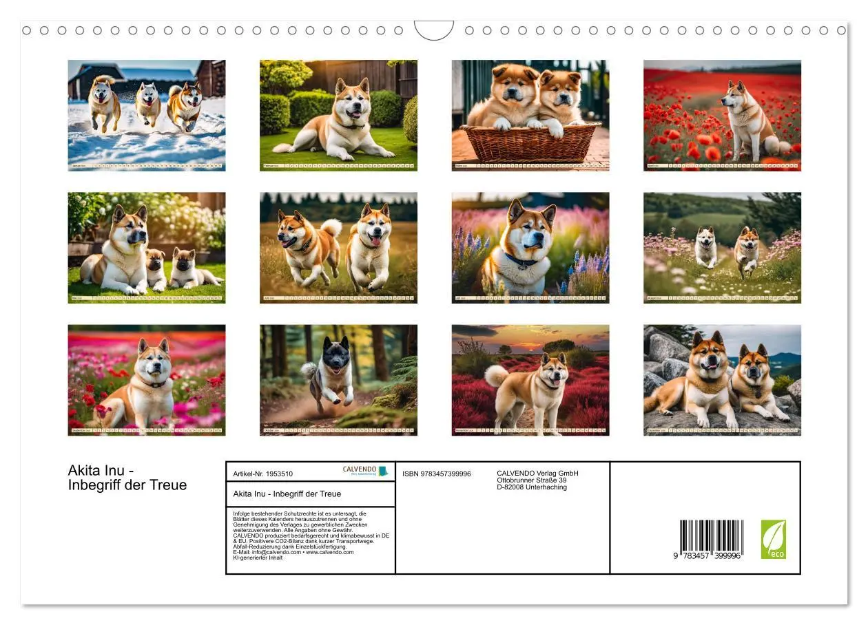 Bild: 9783457399996 | Akita Inu - Inbegriff der Treue (Wandkalender 2026 DIN A3 quer),...