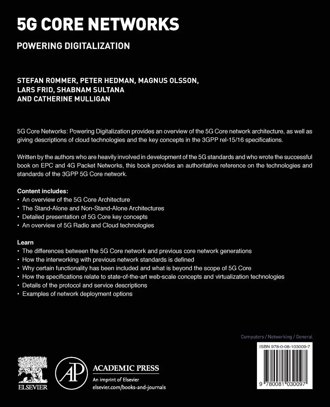 Rückseite: 9780081030097 | 5G Core Networks | Powering Digitalization | Mulligan (u. a.) | Buch