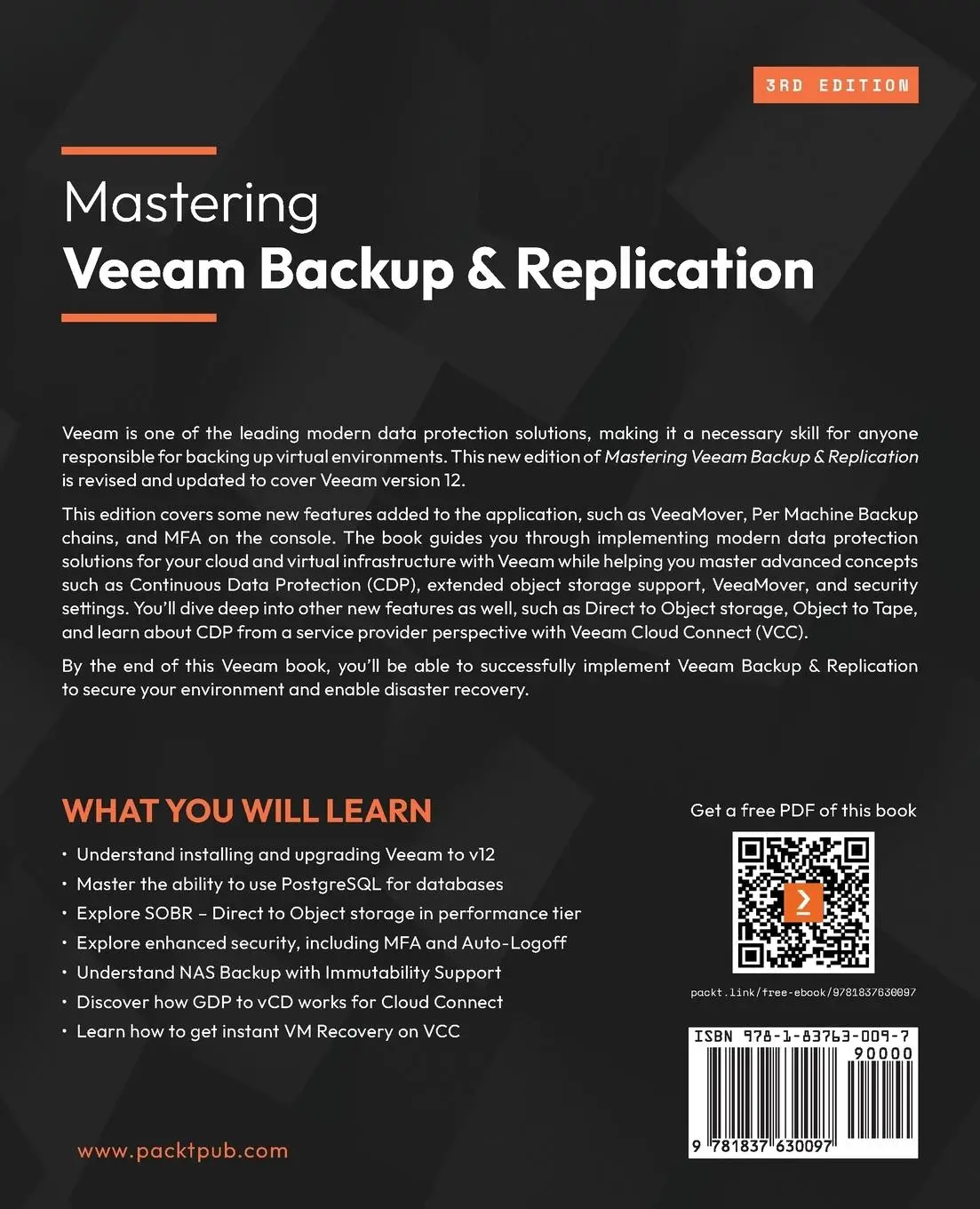 Rückseite: 9781837630097 | Mastering Veeam Backup &amp; Replication - Third Edition | Childerhose