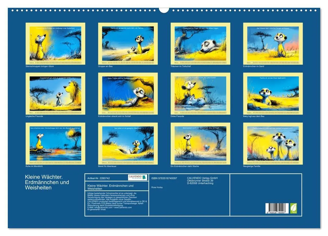 Bild: 9783516740097 | Kleine Wächter. Erdmännchen und Weisheiten (Wandkalender 2026 DIN...