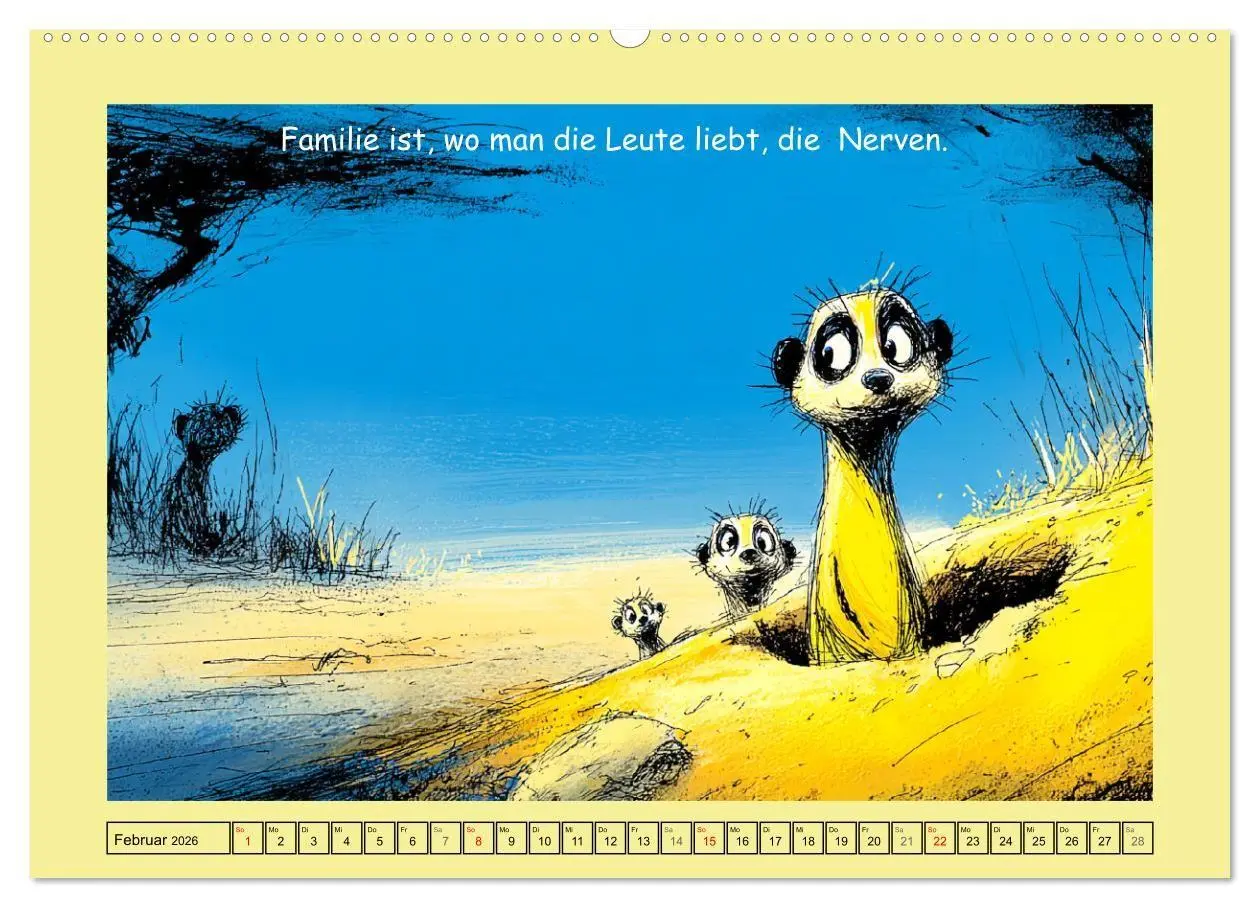 Bild: 9783516740097 | Kleine Wächter. Erdmännchen und Weisheiten (Wandkalender 2026 DIN...