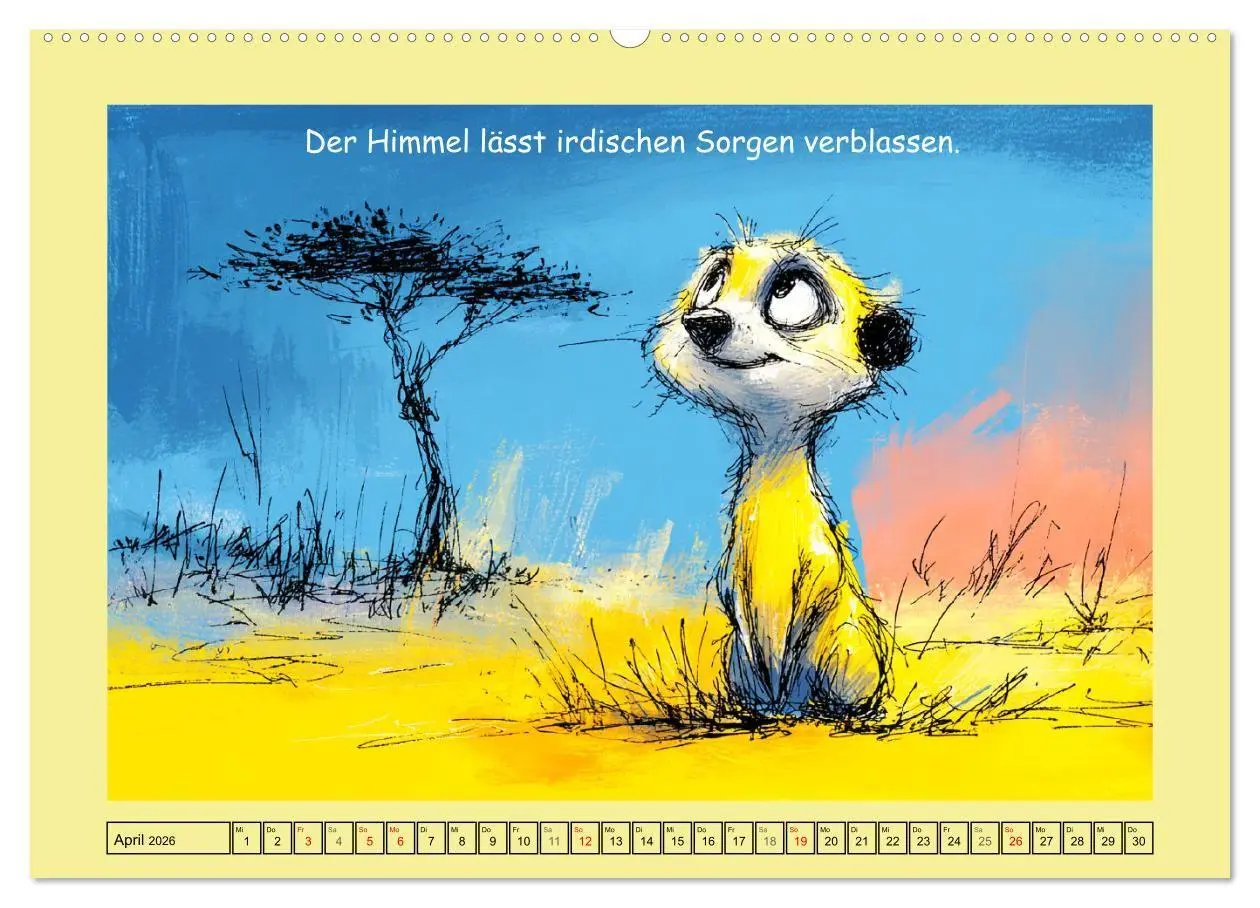 Bild: 9783516740097 | Kleine Wächter. Erdmännchen und Weisheiten (Wandkalender 2026 DIN...