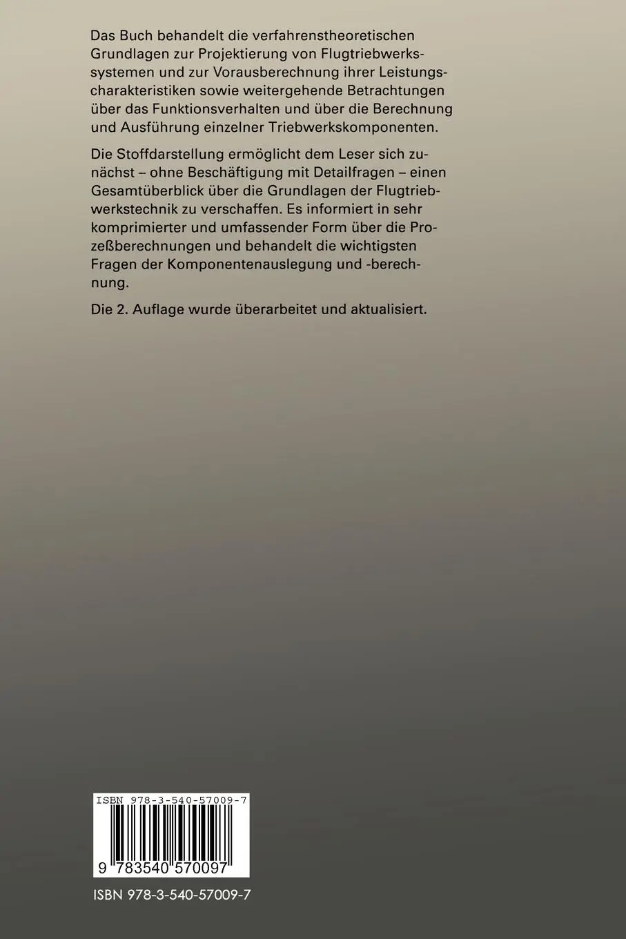Rückseite: 9783540570097 | Flugtriebwerke | Grundlagen, Systeme, Komponenten | Alfred Urlaub