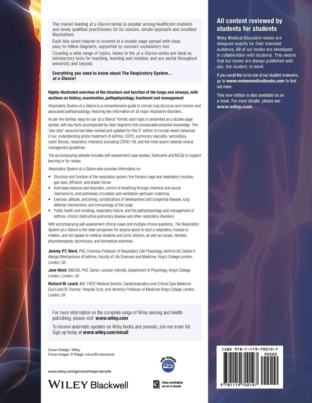 Rückseite: 9781119700197 | The Respiratory System at a Glance | Jane Ward (u. a.) | Taschenbuch